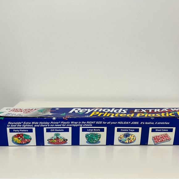 VINTAGE Reynolds Printed Plastic Wrap Christmas Holiday Prints Extra Wide 50sq - Picture 3 of 6